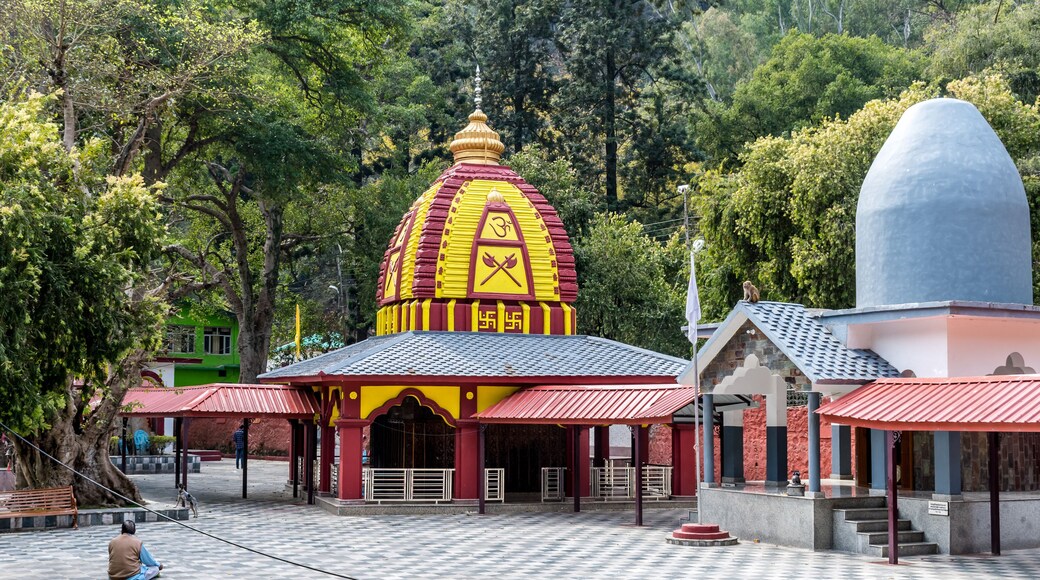 Renuka Ji temple in Himachal Pradesh is an ancient and popular Hindu religious site in Nahan, India. Om symbol is visible and enshrined in the temple.