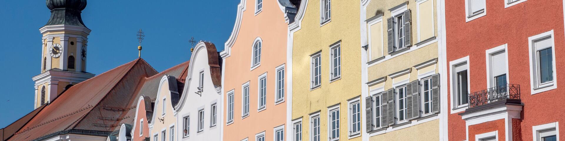 old houses in the old town schaerding in upper austria silver line