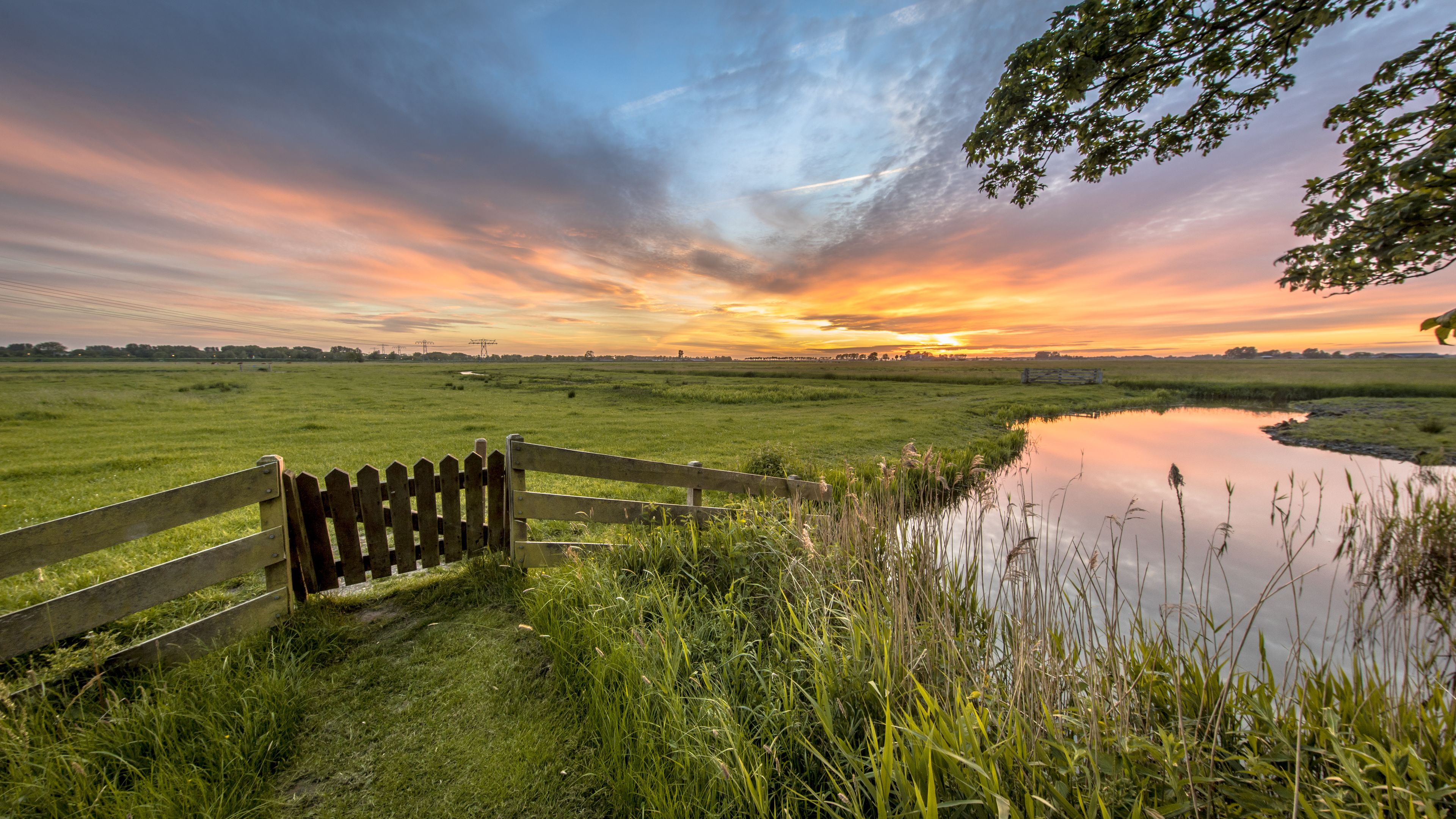 View Over meadows on countryside