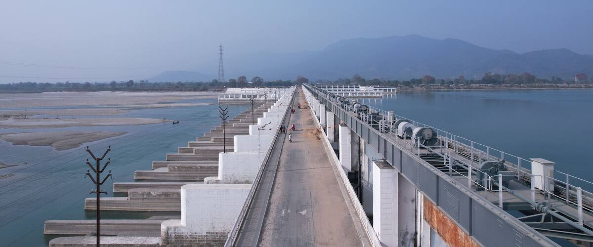 Gandak Barrage, India- Nepal Border, Valmikinagar, West Champaran, Bihar, India