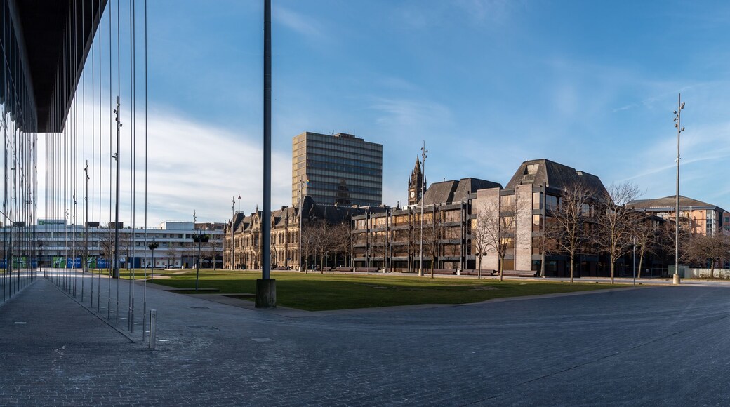 Car parking in front of Middlesbrough City center UK