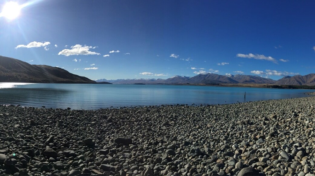 Pretty much right out in front of YHA Hostel. Great panoramic shot of Lake Tekapo.
