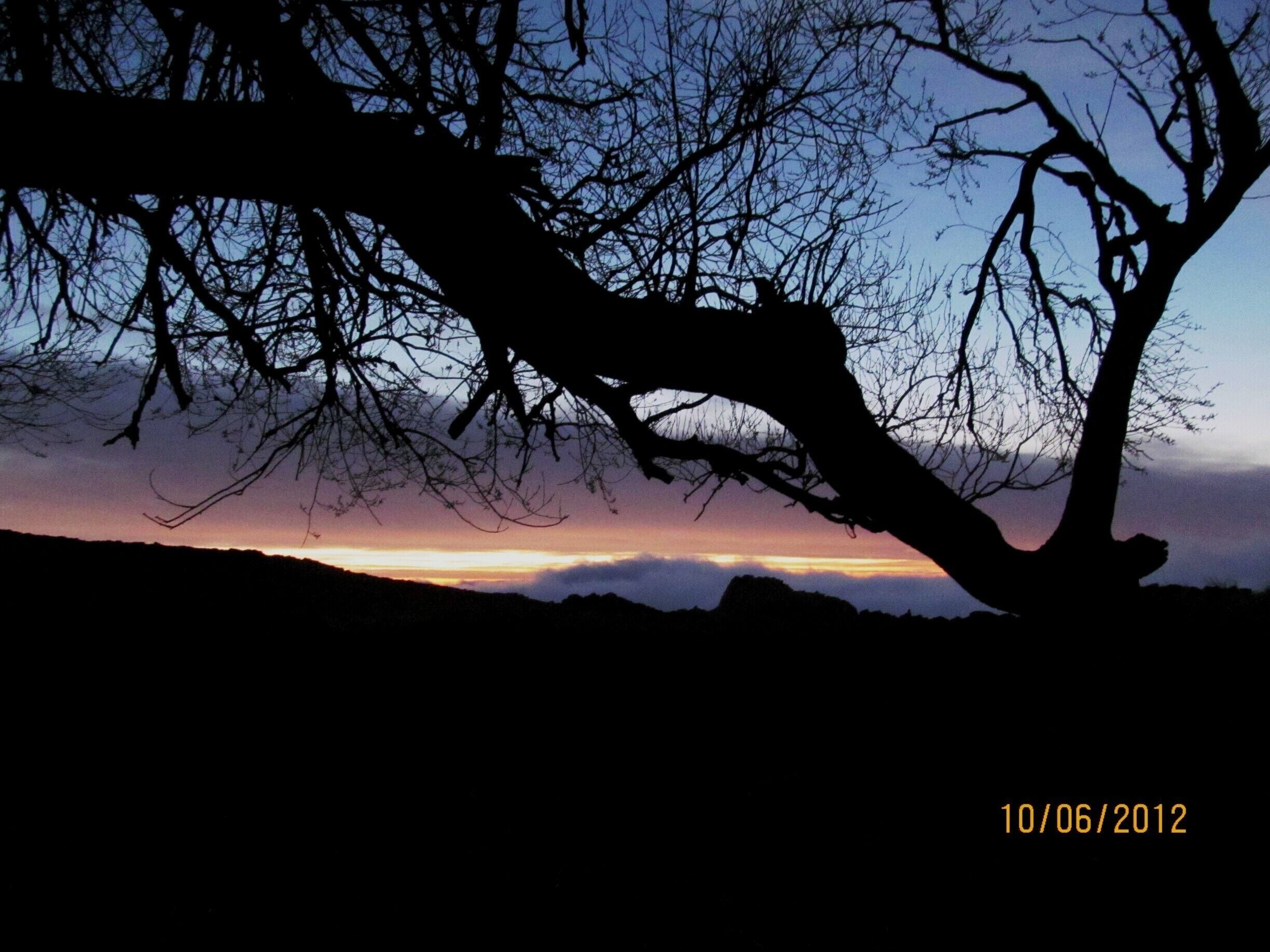 Sunset at the top of the hill.