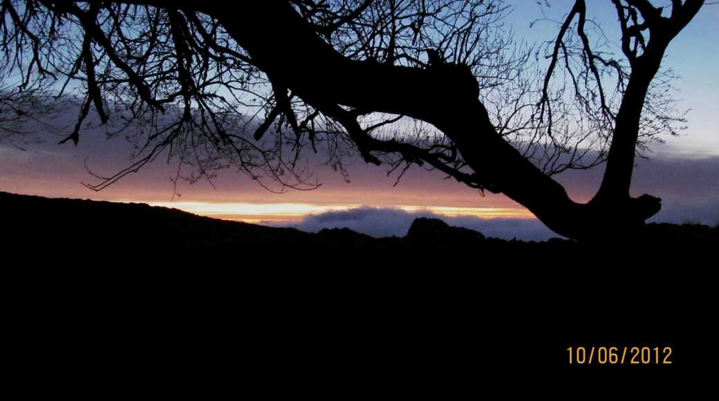 Sunset at the top of the hill.