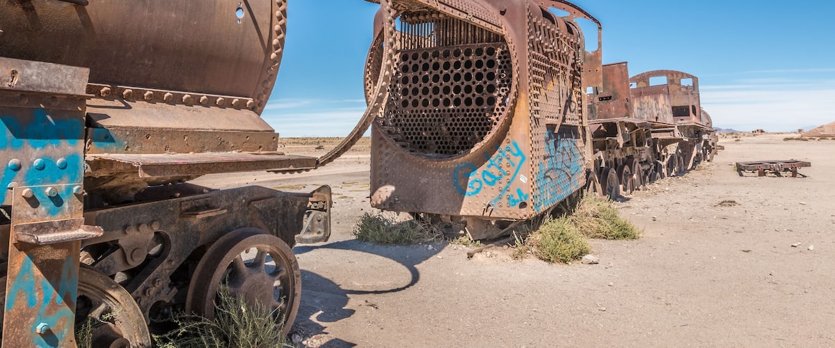 Train Cemetery in Uyuni Bolivia