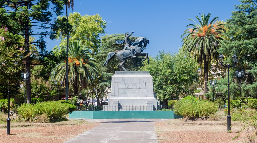 San Martin statue on Plaza San Martin square in Colon, Argentina