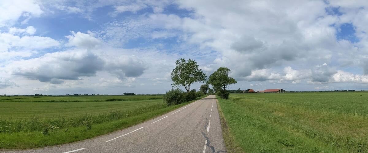 Cloudy Frisian panoramic landscape