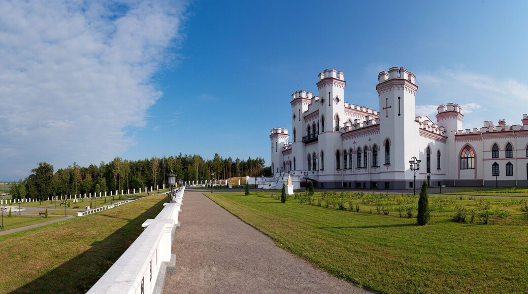 BREST, BELARUS - AUGUST 14, 2022: Palace of Puslovskys in Kossovo, an architectural monument of the 19th century