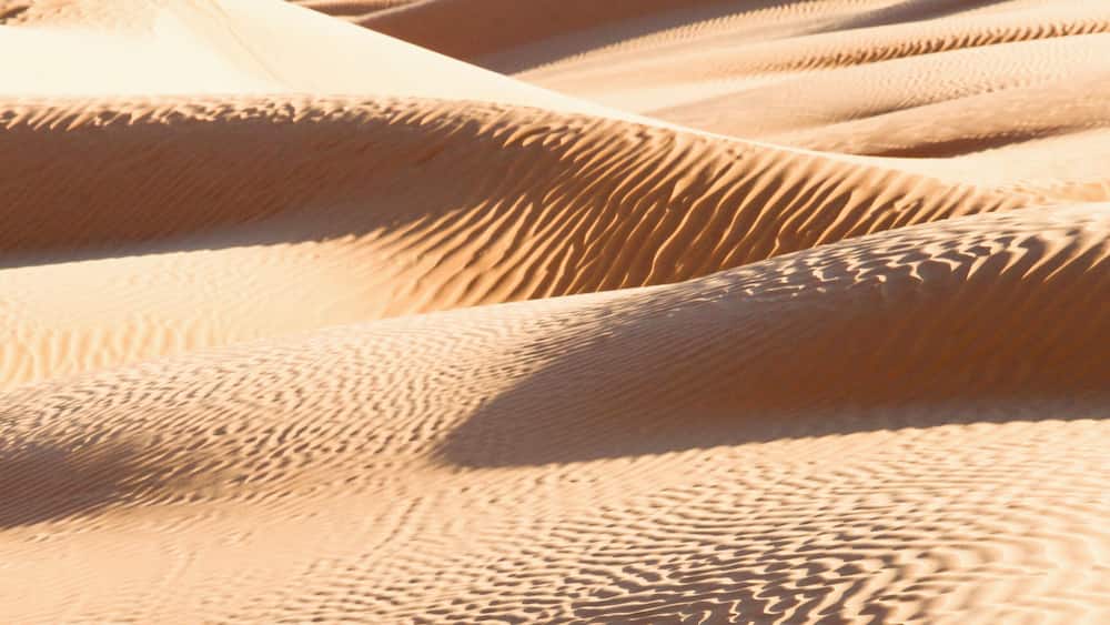 Panoramic abstract landscape in the Sand dunes desert of Sahara, South Tunisia