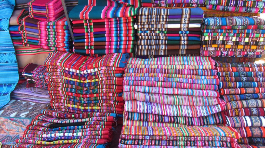 The village of Tarabuco is like stepping back in time...dusty streets, various local markets, selling anything from produce to household goods, to the textiles you see here. The streets around the main square are a riot of color with woven products like the picture here. You reach Tarabuco via a bus from Sucre. #patterns