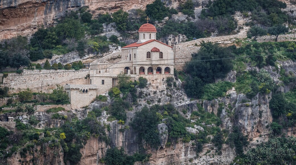 Church in Sanctuary of Our Lady of Hamatoura in Kousba village, valley of Kadisha, Lebanon