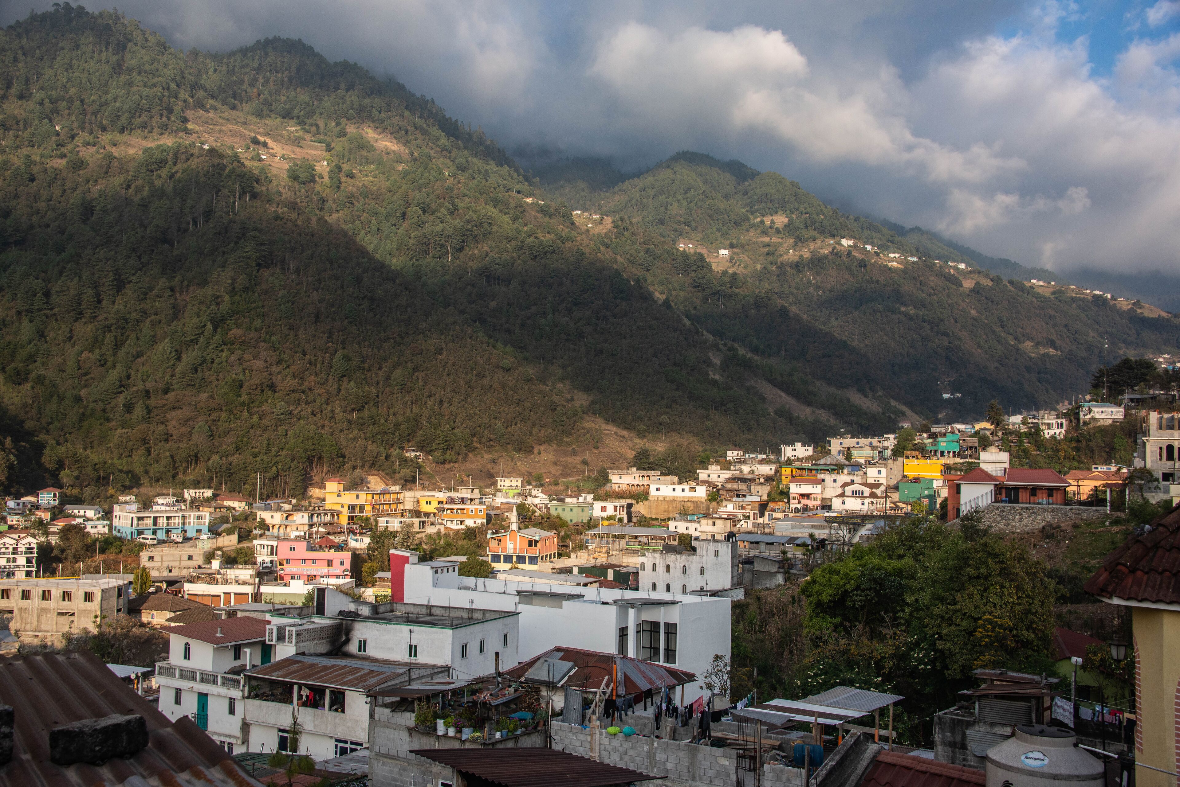 View of Todos Santos and the Cuchumatán range, Todos Santos Cuchumatán, Huehuetenango, Guatemala