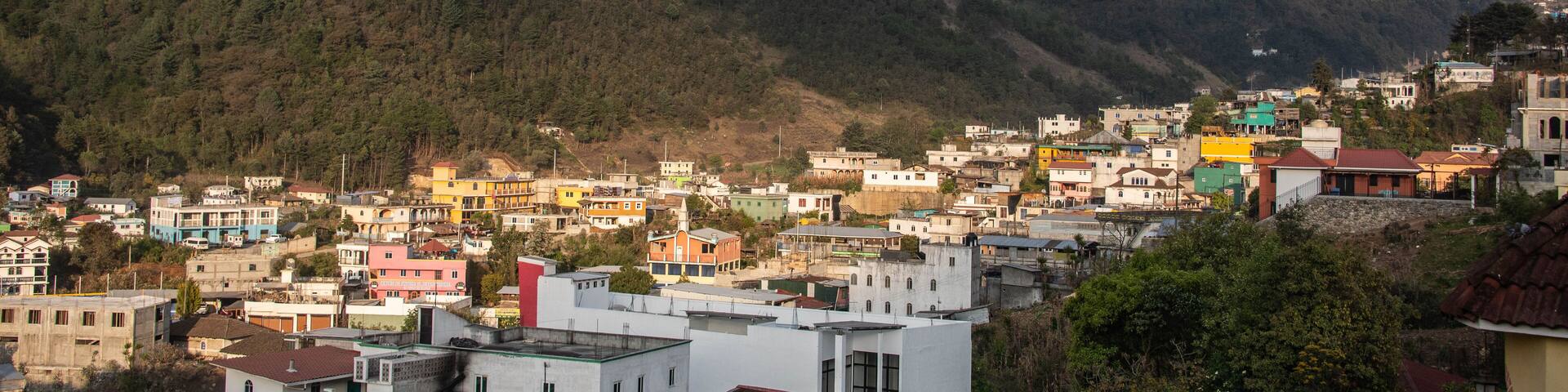 View of Todos Santos and the Cuchumatán range, Todos Santos Cuchumatán, Huehuetenango, Guatemala