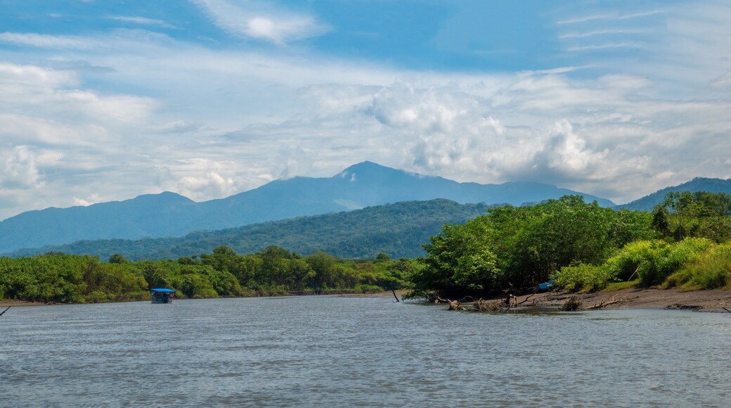 Panoramic view of the Tárcoles River (Río Grande de Tarcoles) home to huge crocodiles and exotic birds, Costa Rica