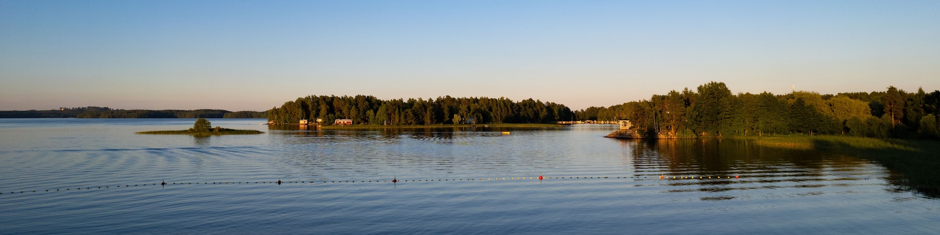 Drone landscape of Rono and Varnisaary island in kallavesi lake Eastern finland Kuopio , Europe