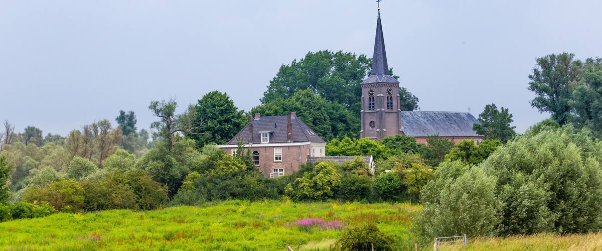 Idyllic Dutch little village Ooij in the Ooij polder located in the municipality of Berg en Dal, Gelderland in the Nethelands