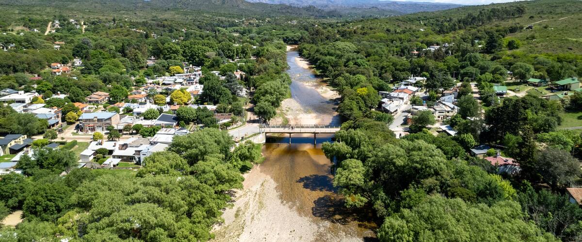 Aerial image of the town of "Alpa Corral" in the province of Córdoba, Argentina.