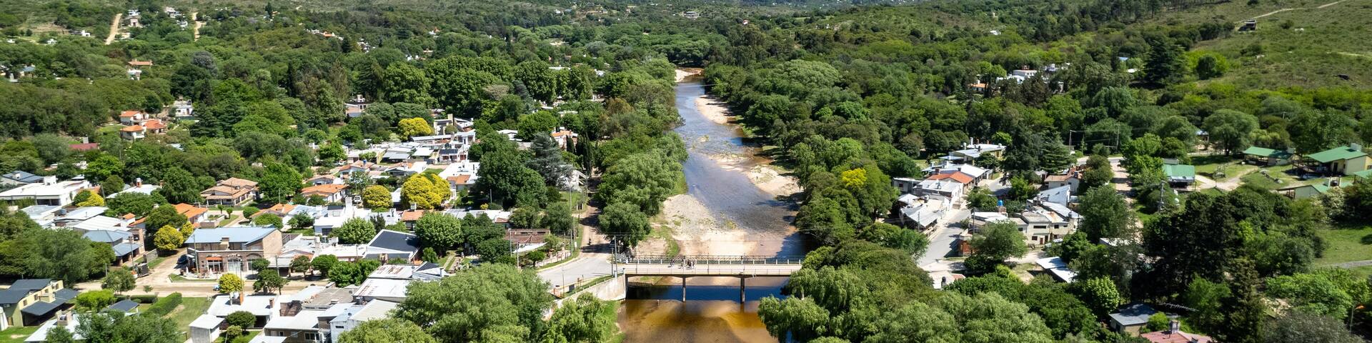 Aerial image of the town of "Alpa Corral" in the province of Córdoba, Argentina.