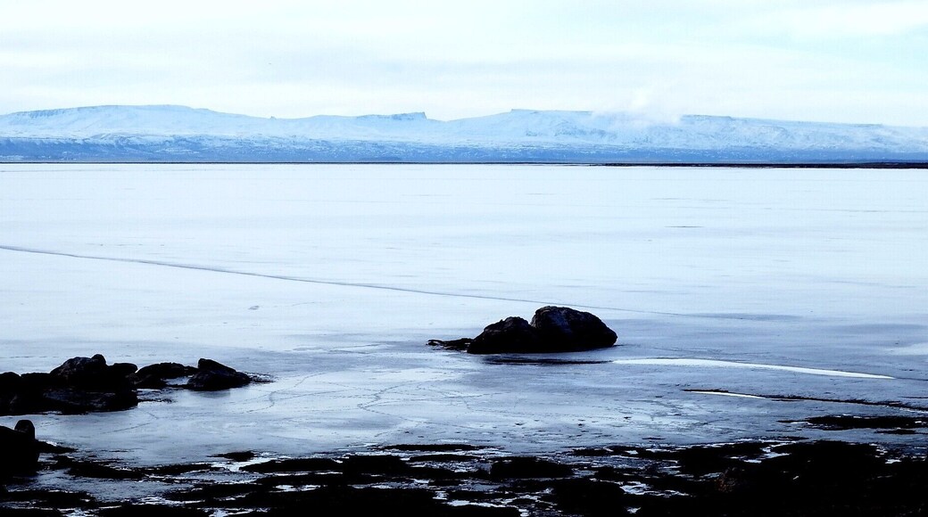 Lago Argentino congelado no inverno. Cidade de El Calafate, Argentina.