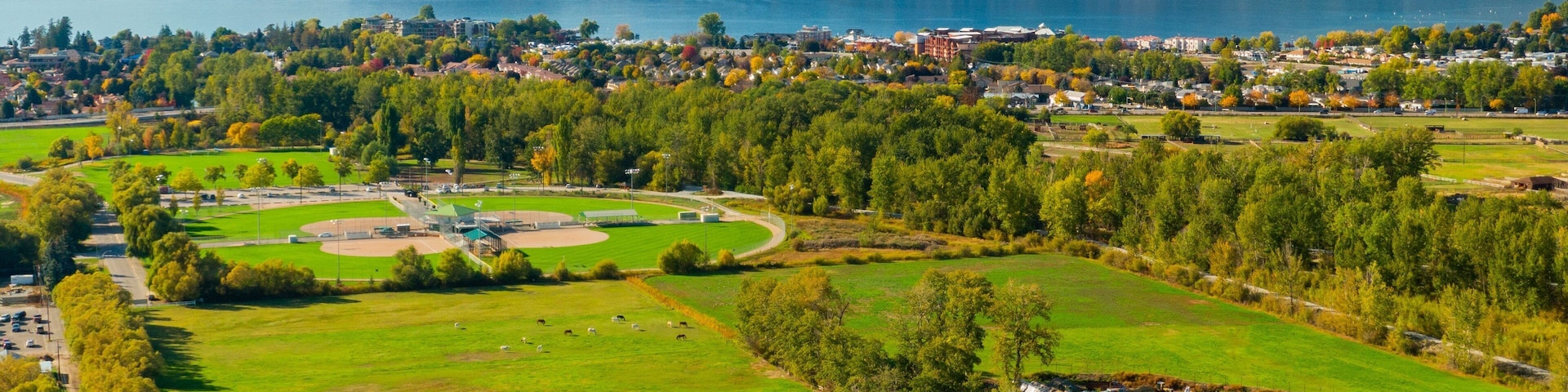 Regional District of Central Okanagan which includes landscape views, farmland and a lake or waterhole