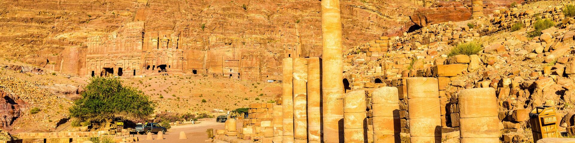 The Colonnaded street and the Royal Tombs at Petra