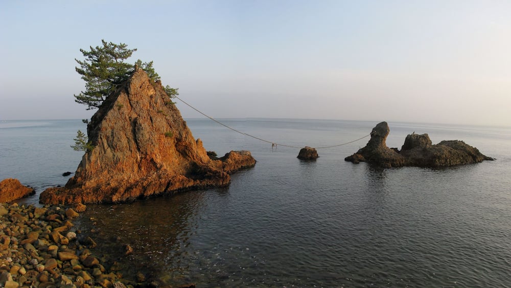 The Meoto Iwa. This place is Matsue, Shimane Prefecture, Japan.
