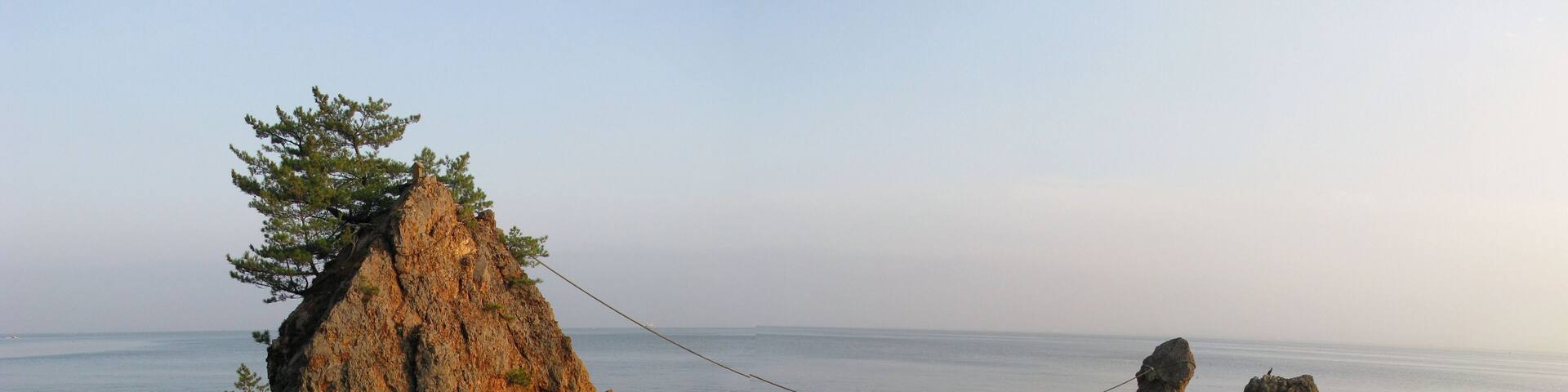 The Meoto Iwa. This place is Matsue, Shimane Prefecture, Japan.