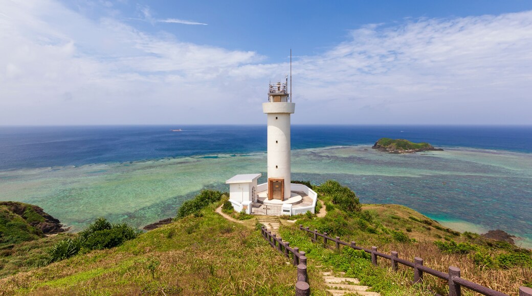 Hirakubo lighthouse on the Island of Ishigaki in Okinawa prefecture, Japan.