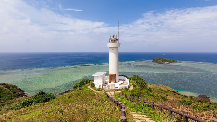 Hirakubo lighthouse on the Island of Ishigaki in Okinawa prefecture, Japan.