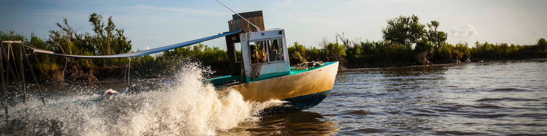 Fishing boat in Breton Sound, LA