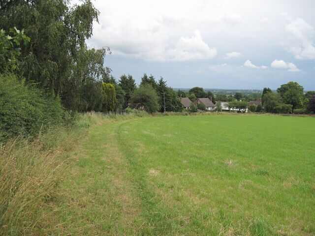 Footpath into Kingsley A view of the footpath which links Kingsley and Depmore Lane. The footpath ends at the end of this field and briefly enters the graveyard of St. John's Church.