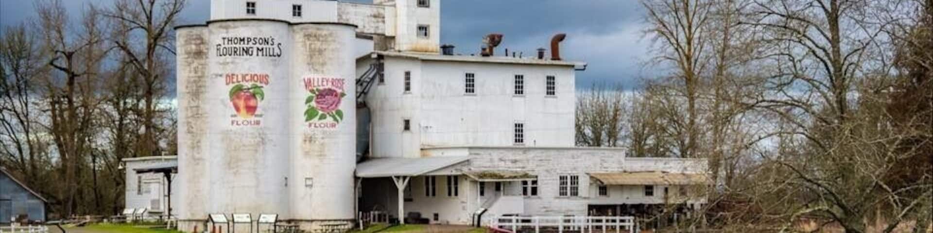 Historic Thompson’s Mill state park. Worth a tour — and it’s free. Thanks to Oregon State Parks!
