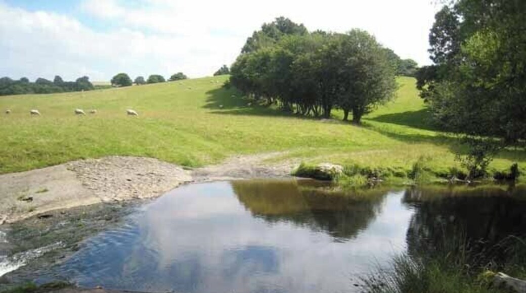 Ford near Llanllugan A footpath crosses this ford, but there is no alternative footbridge.
