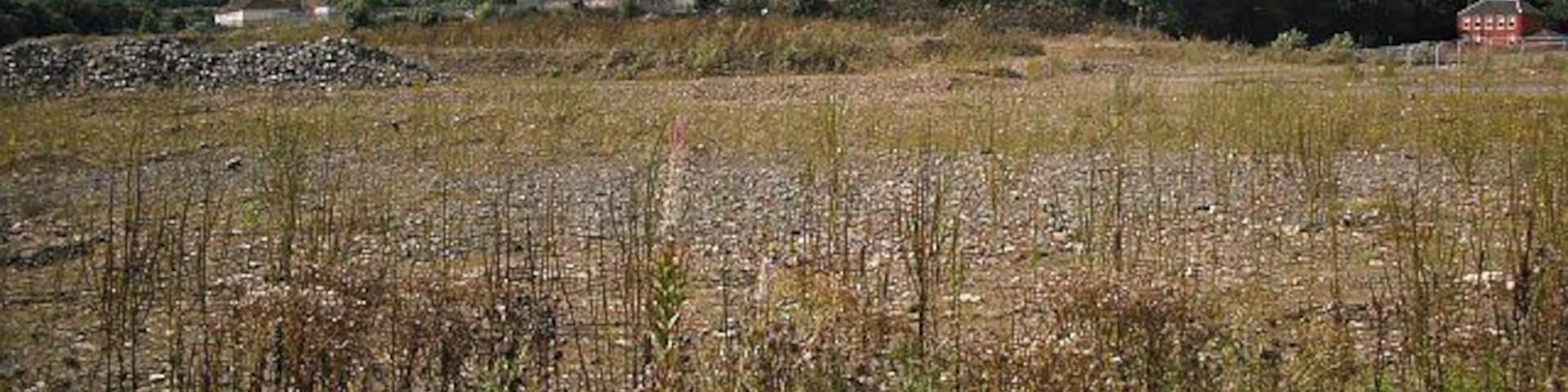 Demolition site, Dalquhurn Marked as "works" on the 1:25000 map, now demolished pending renovation.