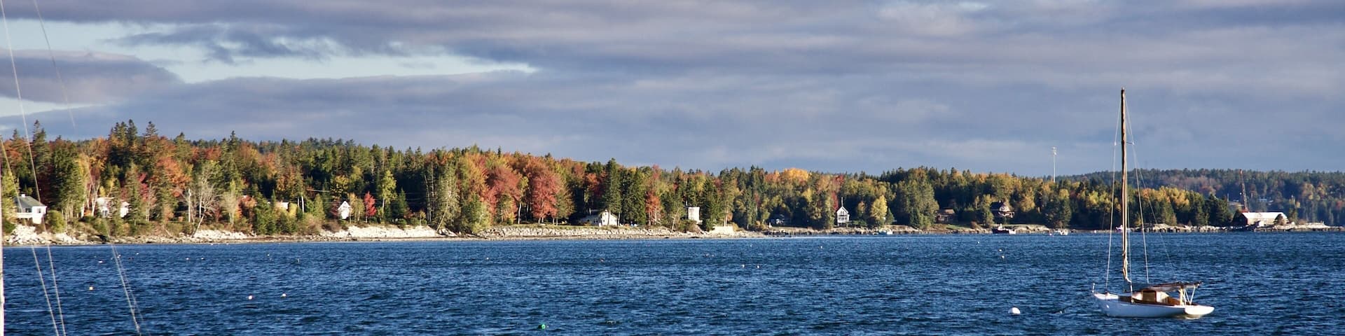 Hancock is a town in Hancock County, Maine, United States. Located on the mainland at the head of Frenchman Bay, Hancock with views of Mount Desert Island.; Shutterstock ID 504992230; Purchase Order: