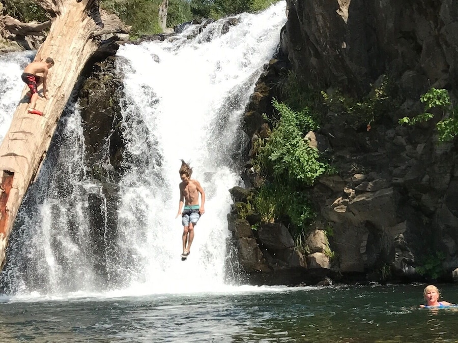 One of my fave swimming holes in Shasta County. It's always a blast to watch daredevils (including myself) jumping into the falls