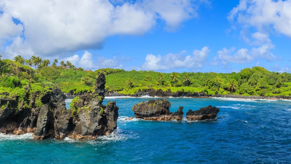 Black Sand Beach State Park on the Hana Road, Maui, Hawaii