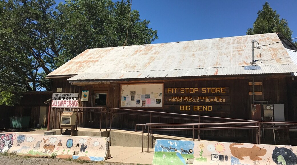 More than 15 miles off of hwy 299 down Big Bend road on the actual town is this store literally in the middle of nowhere! Fully stocked with refreshments and they even had a gas pump when I was there in early August