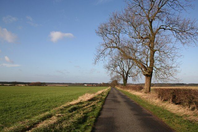 Church Road View along Church Road towards Laughton with All Saints' church tower just visible
