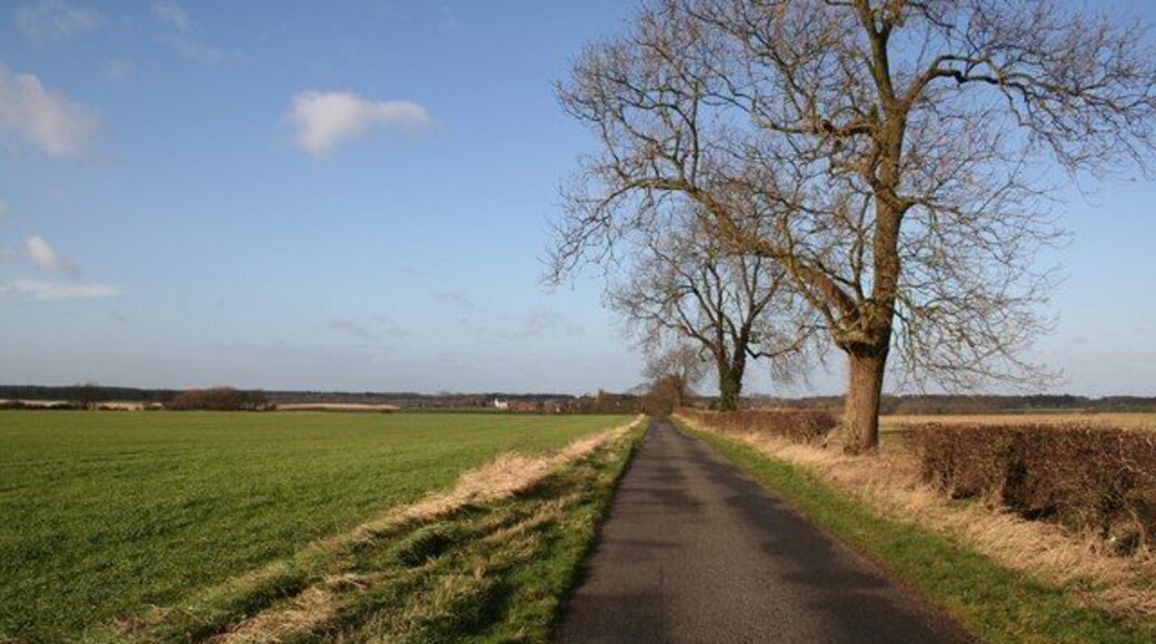Church Road View along Church Road towards Laughton with All Saints' church tower just visible