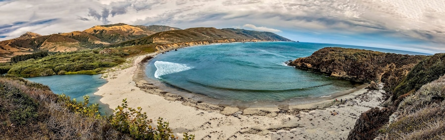 Fisheye View of Beach at Big Sur, CA