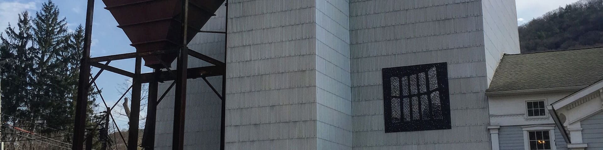 Macon Mills grain elevator. One of only a few wood crib grain elevators in America