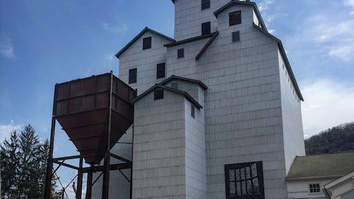 Macon Mills grain elevator. One of only a few wood crib grain elevators in America