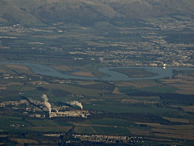 Plean, Cowie and the River Forth from the air