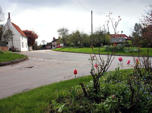 Upton. Road junction in the centre of the village.