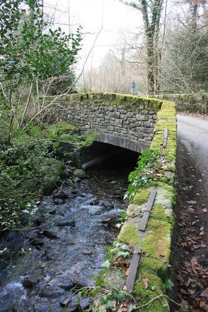 Bridge, Upper Dean. This bridge spans the Dean Burn in a delightful shady coombe. The bridge has been rebuilt in recent years and now has a concrete deck. However the original coping stones have been kept, and the iron staples holding the coping stones together can be clearly seen. See 1128587 and 1128592 for another retained feature on this bridge.