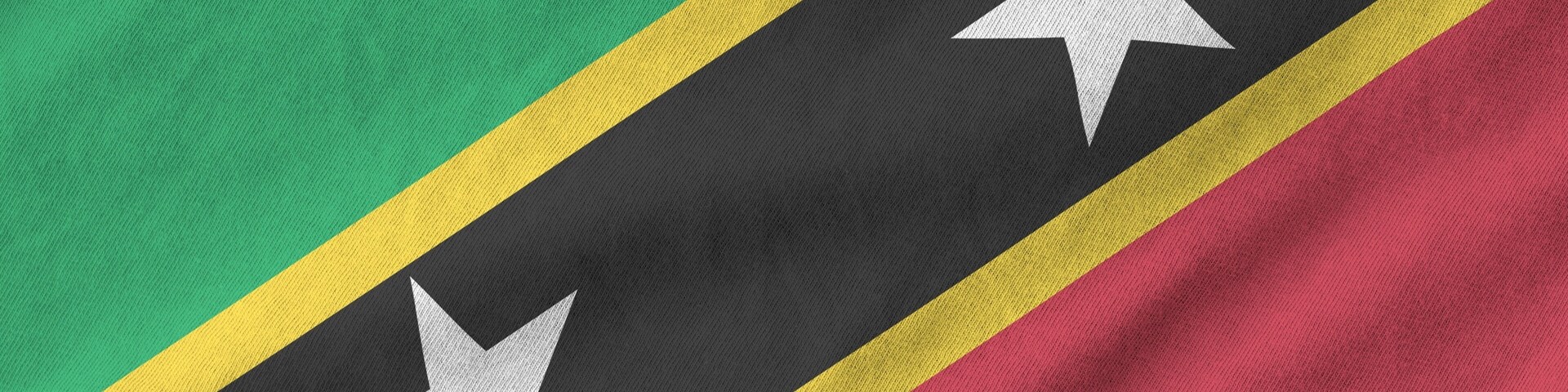 Uma bandeira com as cores verde, preto, amarelo e vermelho e duas estrelas brancas.