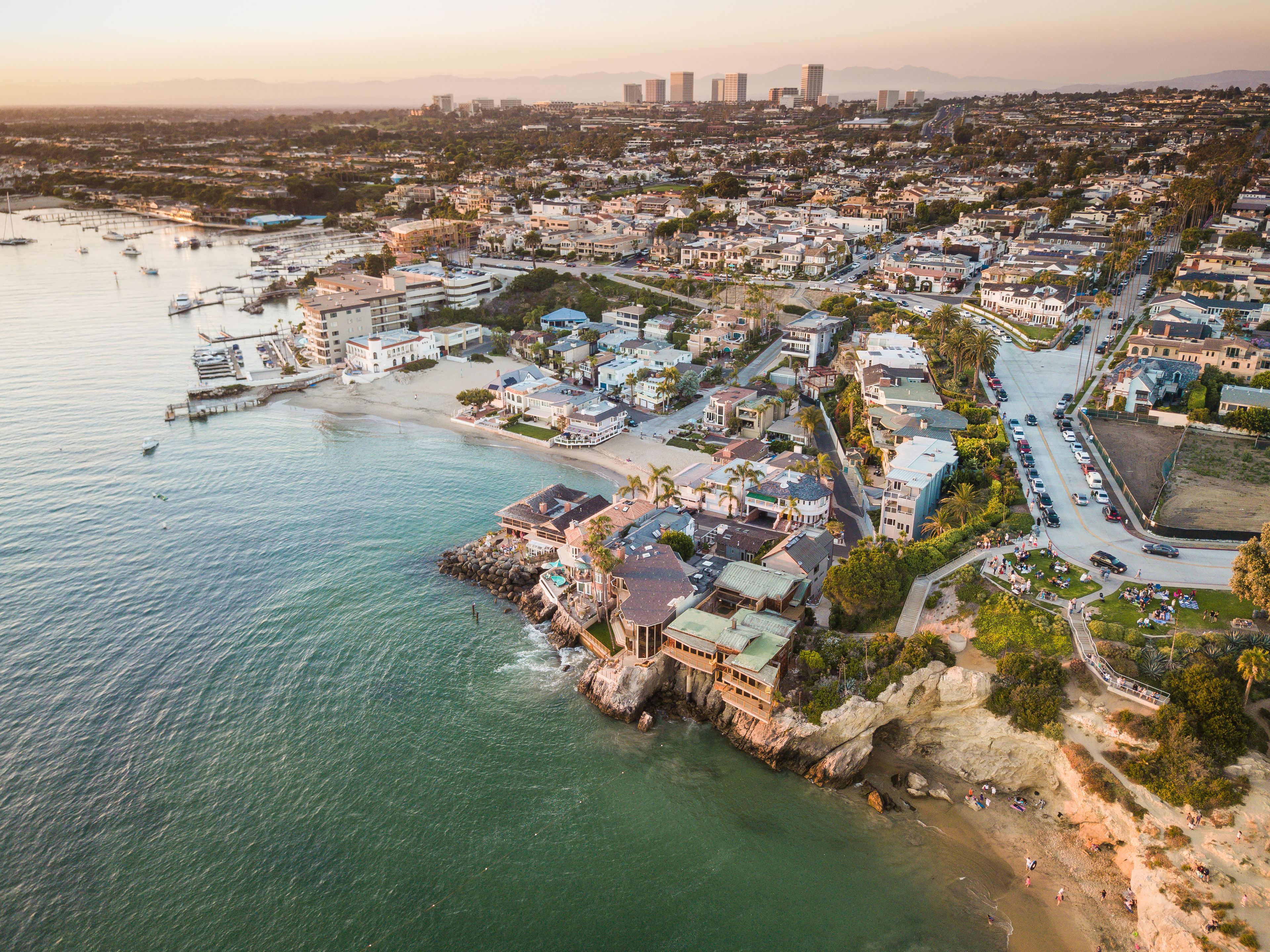 Aerial of Newport Beach Corona Del Mar