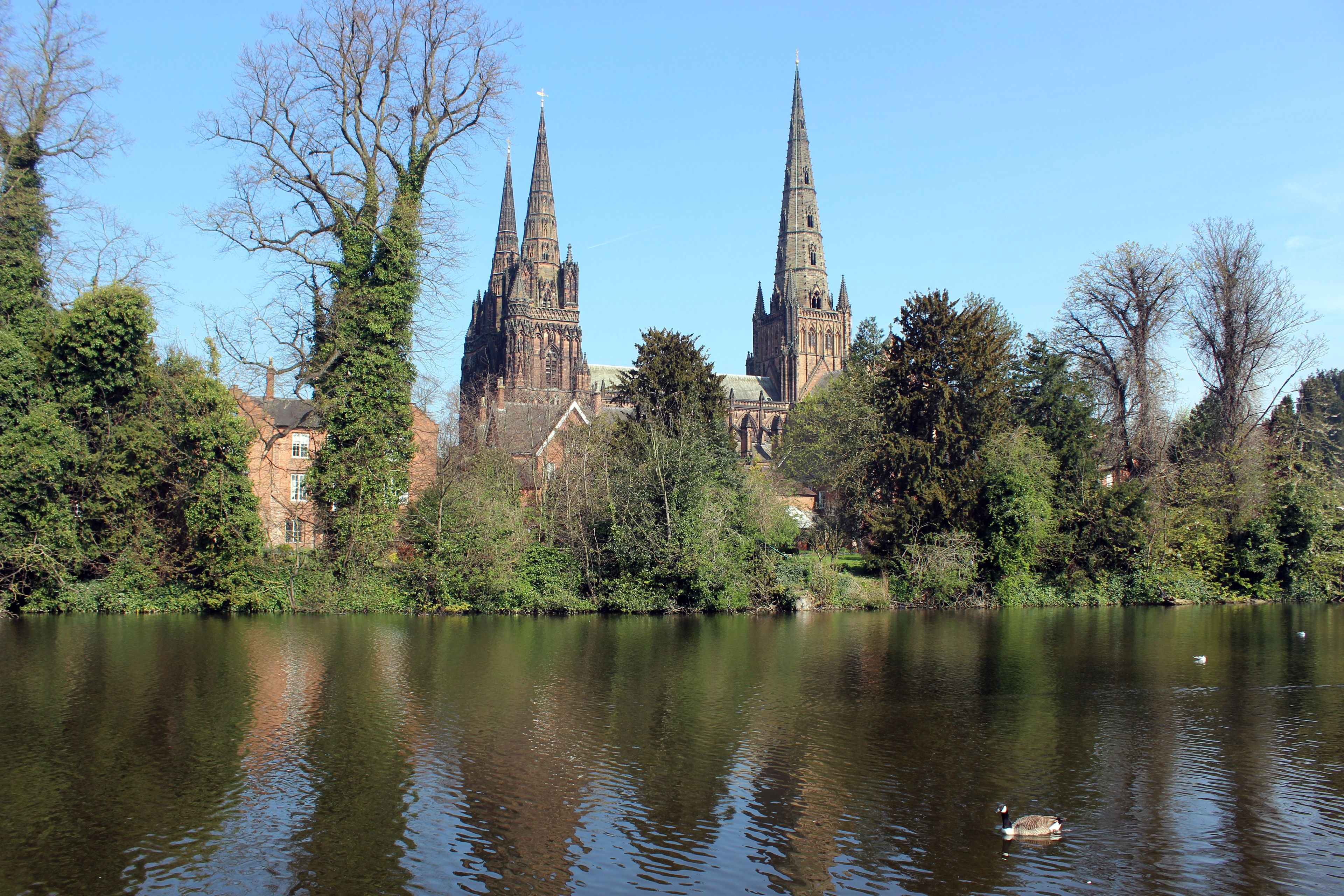 Lichfield Cathedral and Minster Pool.