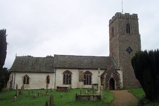 Church of All Saints in Great Glemham, Suffolk, England. A Grade I listed medieval church.